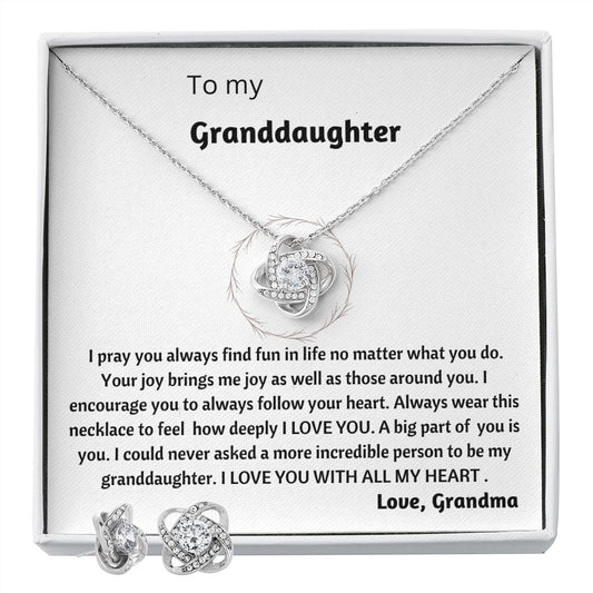 To My Lovely Granddaughter | Love Knot Necklace