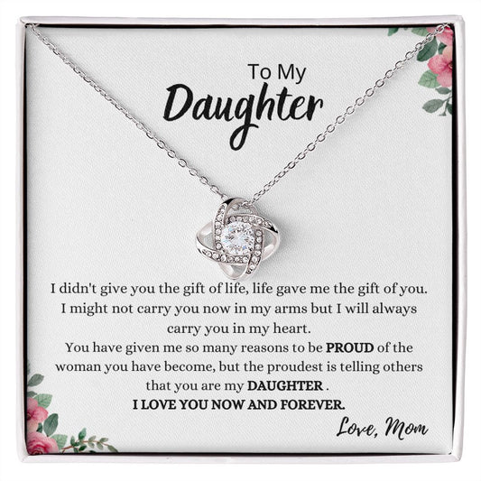 To My Daughter | Always in My Heart | Knot Love Necklace