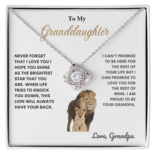 To My Amazing Granddaughter | Love Knot Necklace