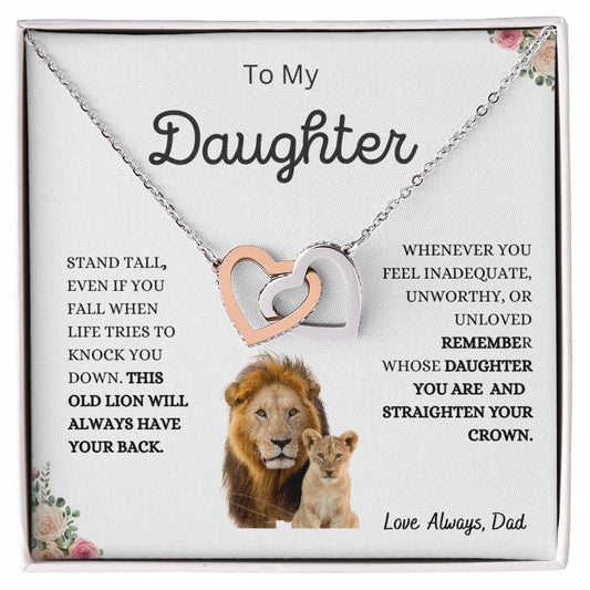 To My Loving Daughter | Interlocking Heart Necklace