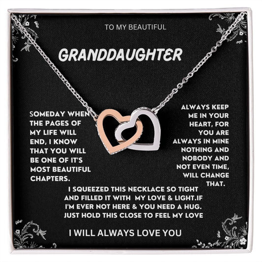 To My Beautiful Granddaughter | Interlocking Heart Necklace