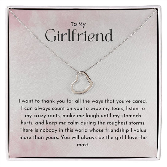 To My Girlfriend | Delicate Heart Necklace